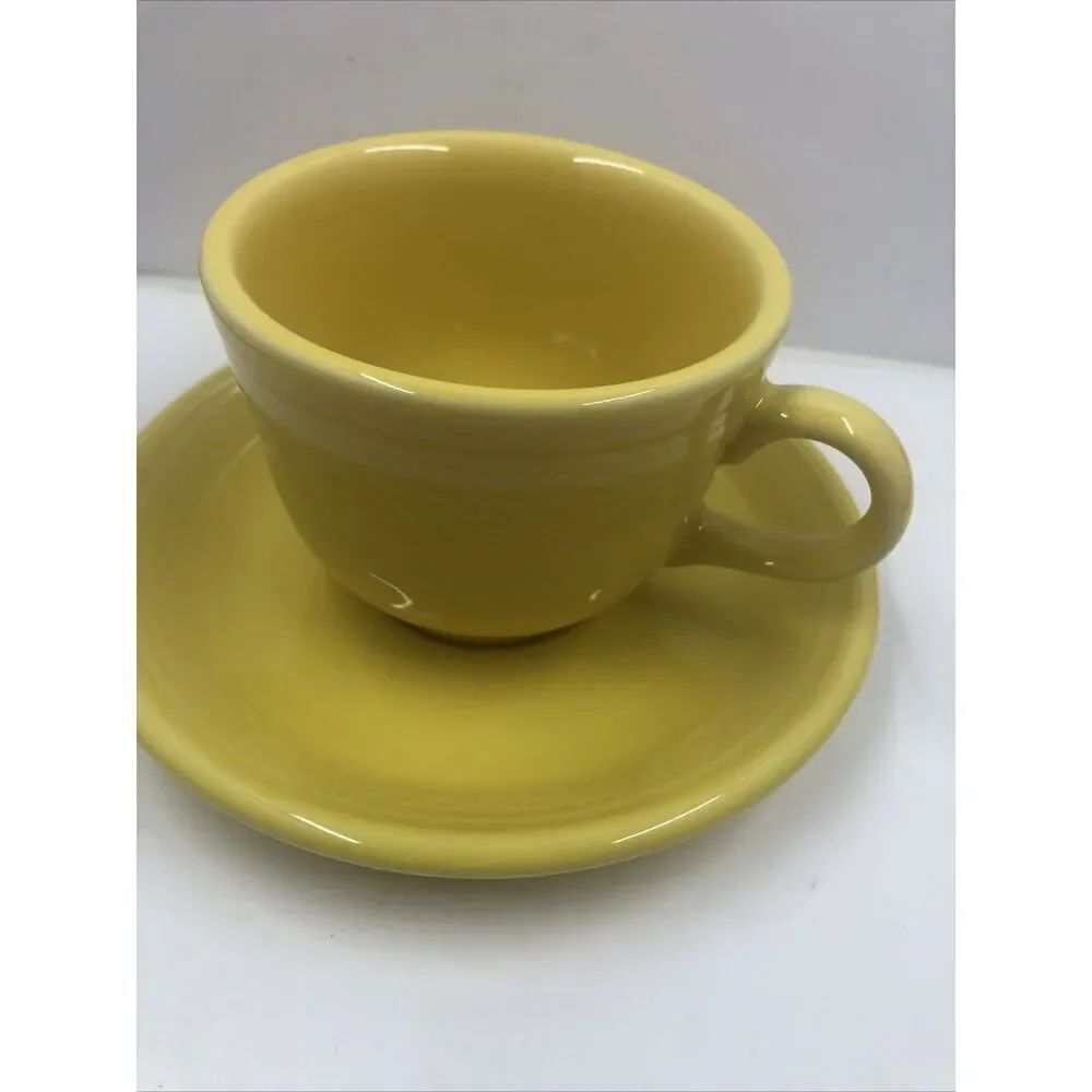 Fiestaware Coffee Tea Cup and Saucer Set Retired Sunflower HLC- CCCC